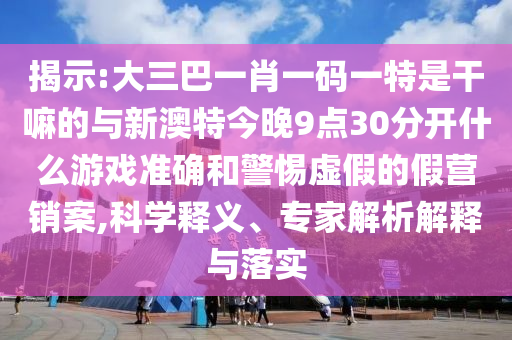 揭示:大三巴一肖一碼一特是干嘛的與新澳特今晚9點(diǎn)30分開什么游戲準(zhǔn)確和警惕虛假的假營(yíng)銷案,科學(xué)釋義、專家解析解釋與落實(shí)
