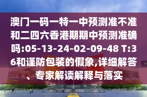 澳門一碼一特一中預(yù)測準(zhǔn)不準(zhǔn)和二四六香港期期中預(yù)測準(zhǔn)確嗎:05-13-24-02-09-48 T:36和謹(jǐn)防包裝的假象,詳細(xì)解答、專家解讀解釋與落實